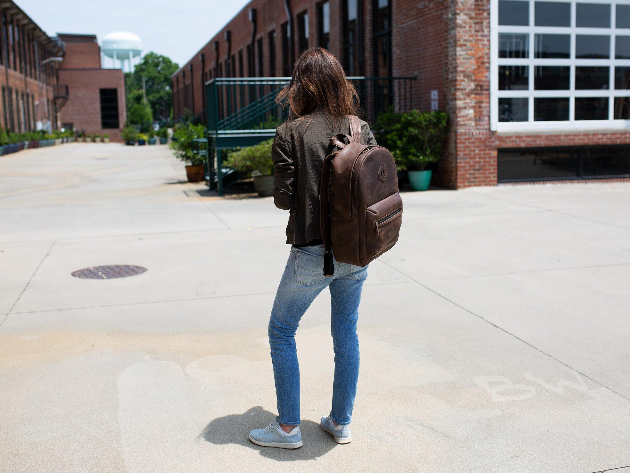 Brown Leather Backpack - City - Image 7