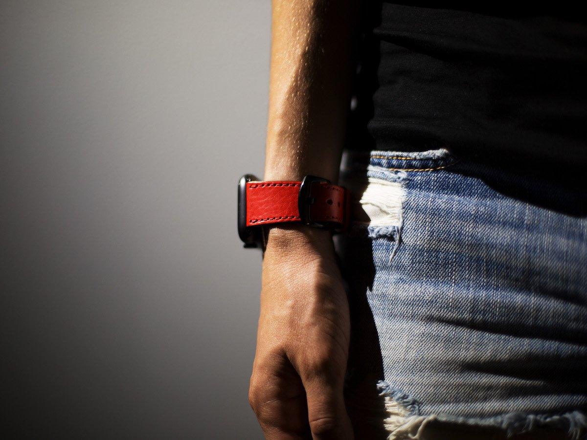 Italian Leather Apple Watch Band - Red - Image 7