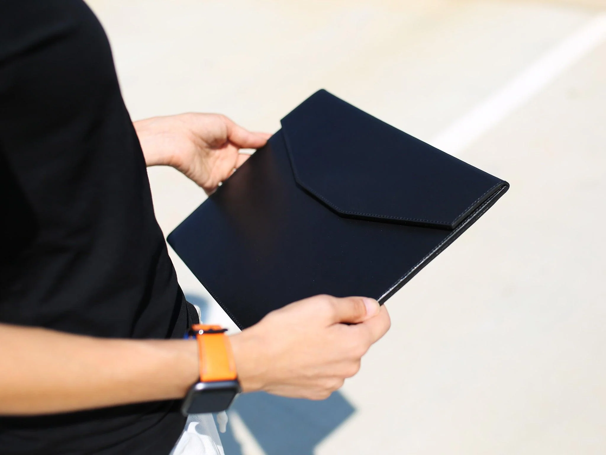 Leather Document Folder - Black - Image 4