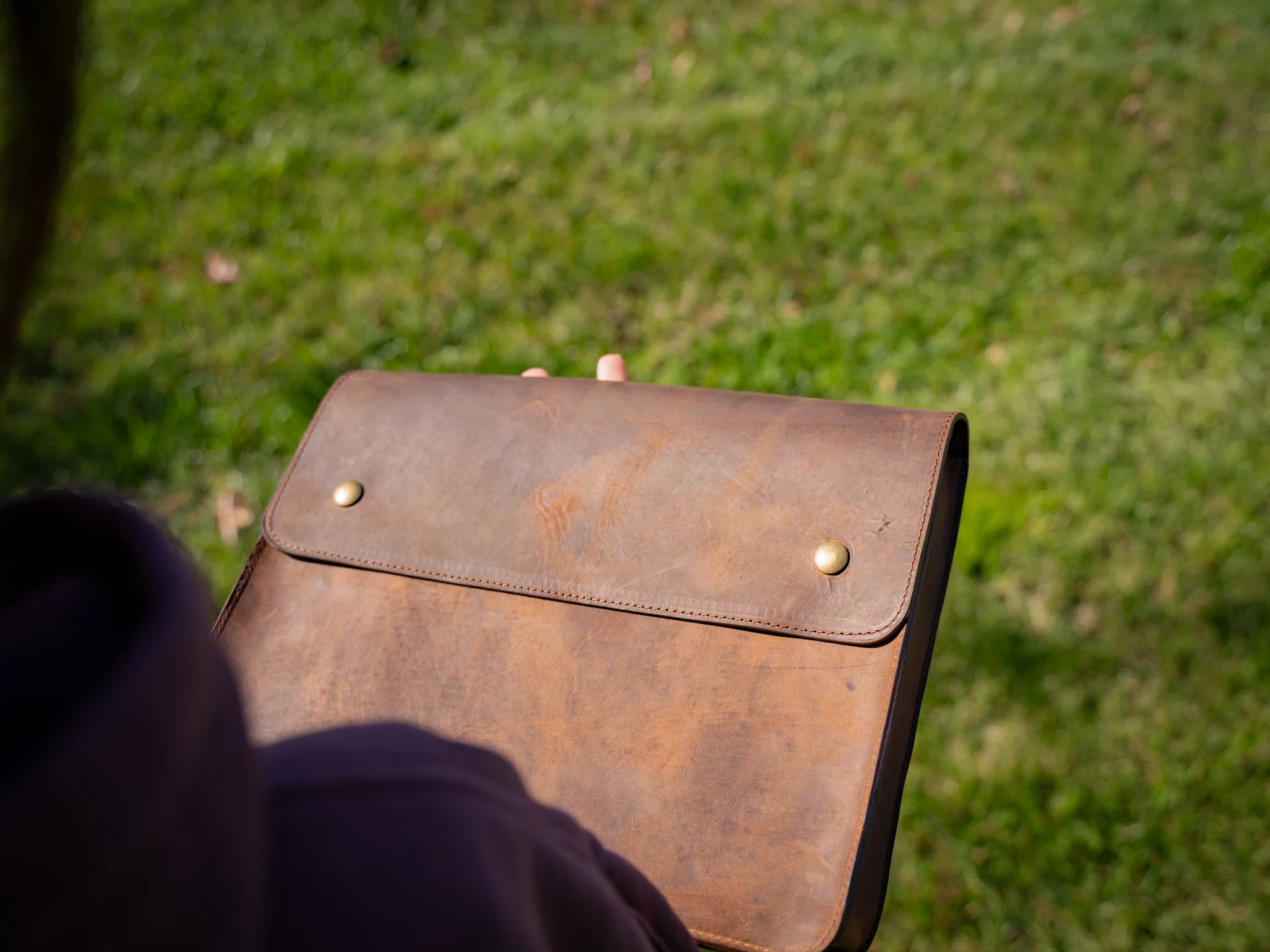 Leather Document Folder - Brown - Image 3