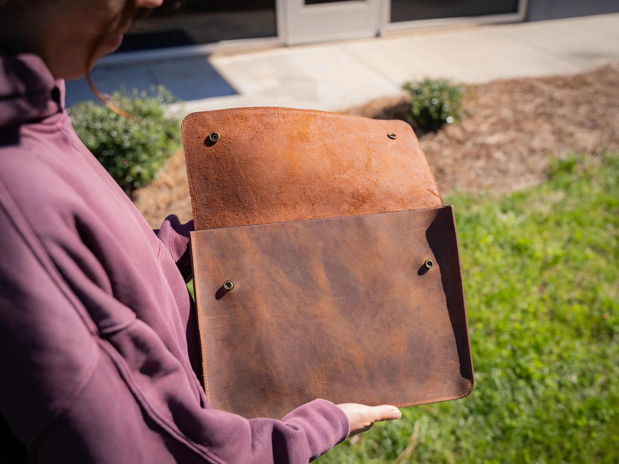 Leather Document Folder - Brown - Image 4