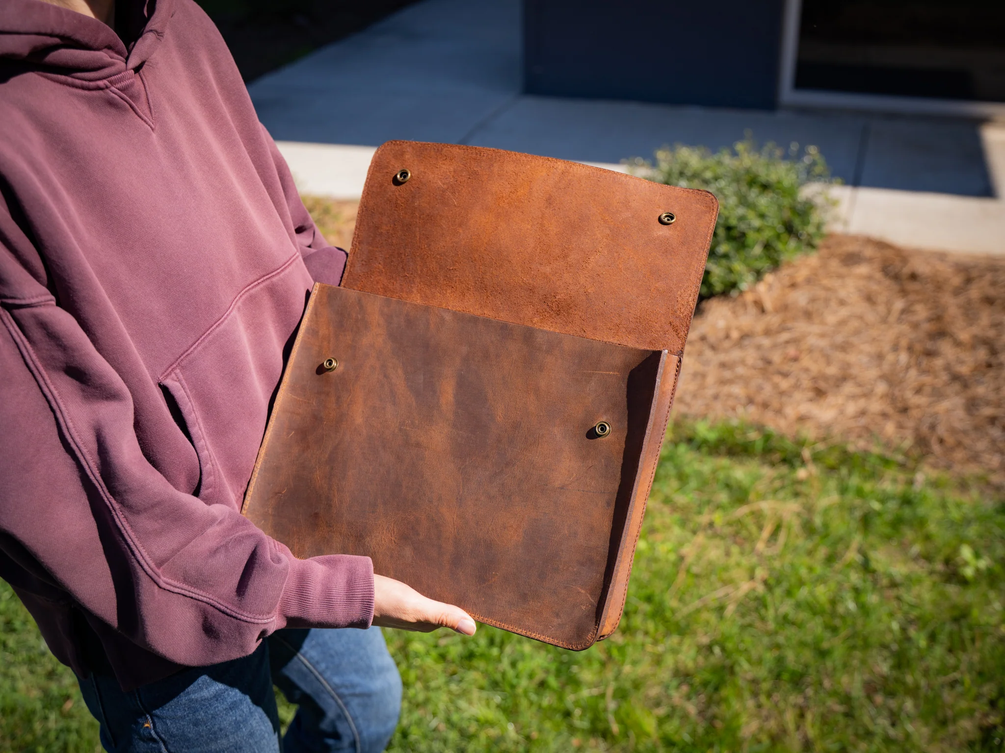Leather Document Folder - Brown - Image 5