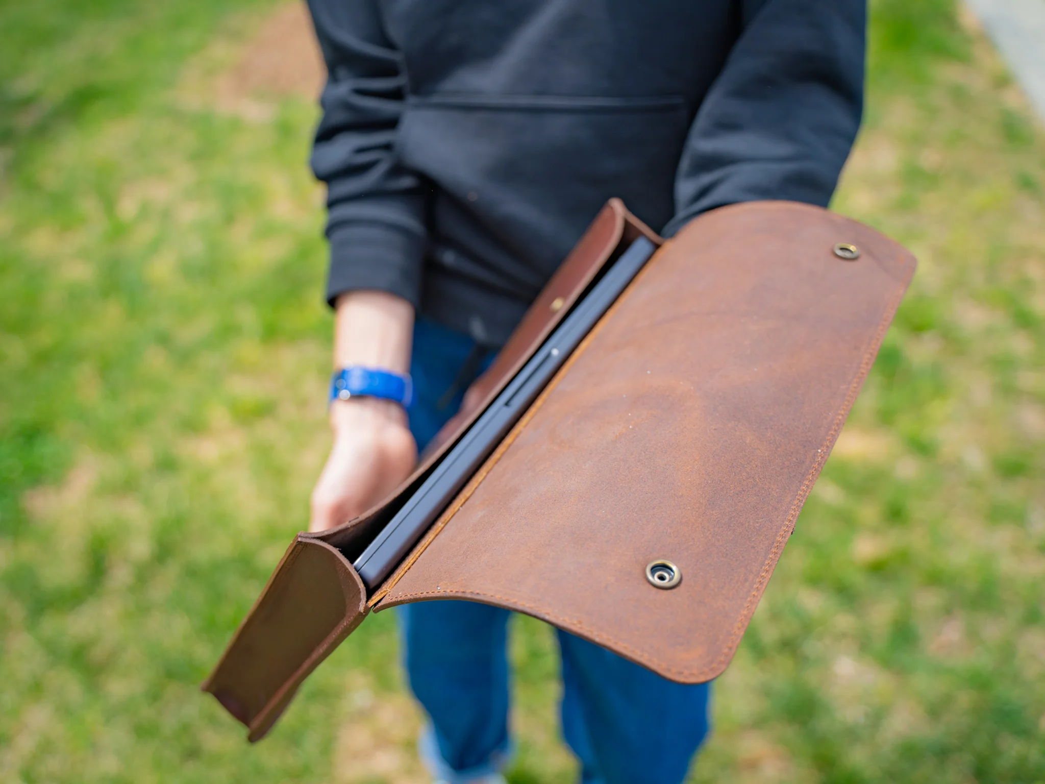 Leather Document Folder - Chestnut - Image 4