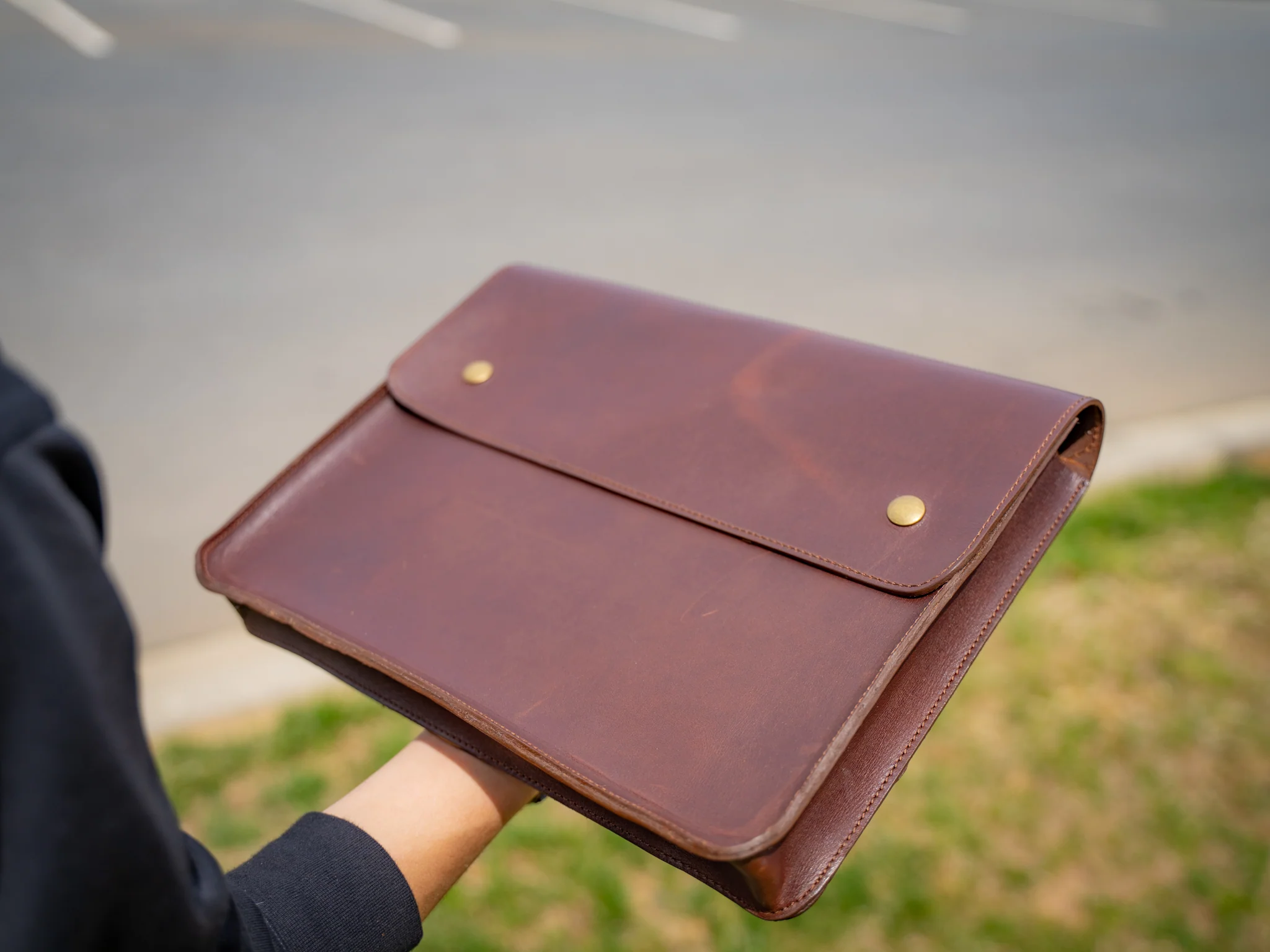 Leather Document Folder - Chestnut - Image 7