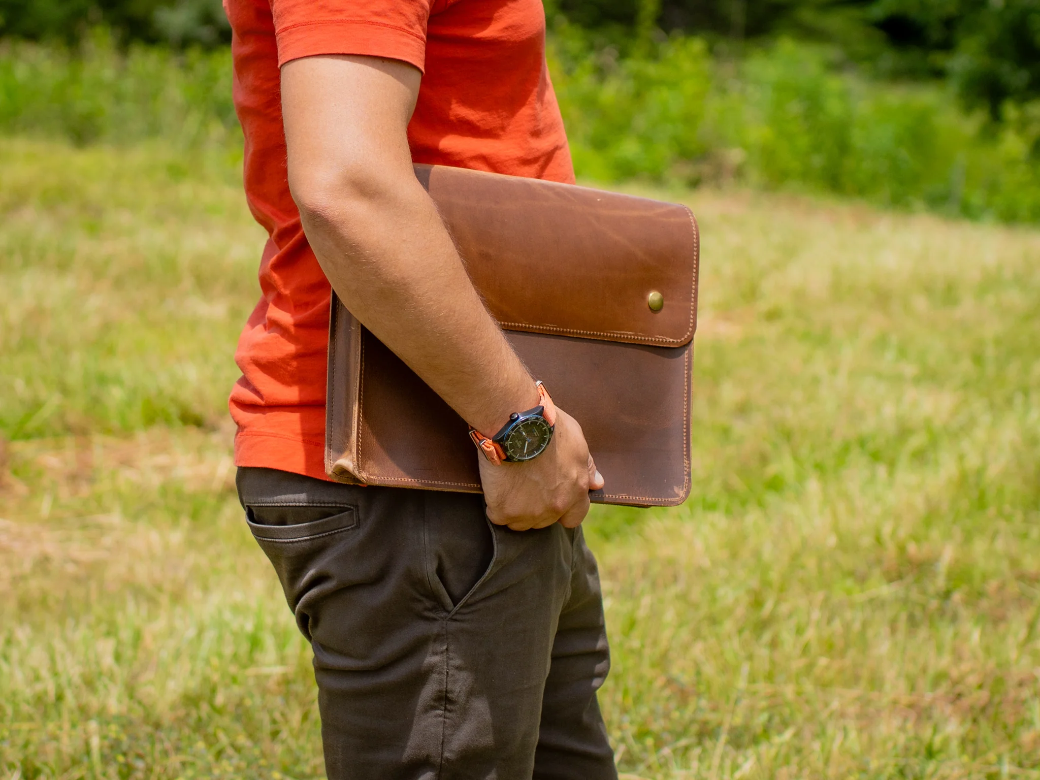 Leather Document Folder - Sesame - Image 6