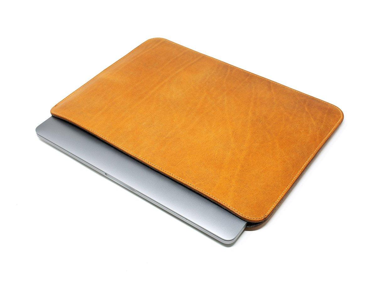 Leather Macbook Sleeve With Wool Lining - Natural - Image 3