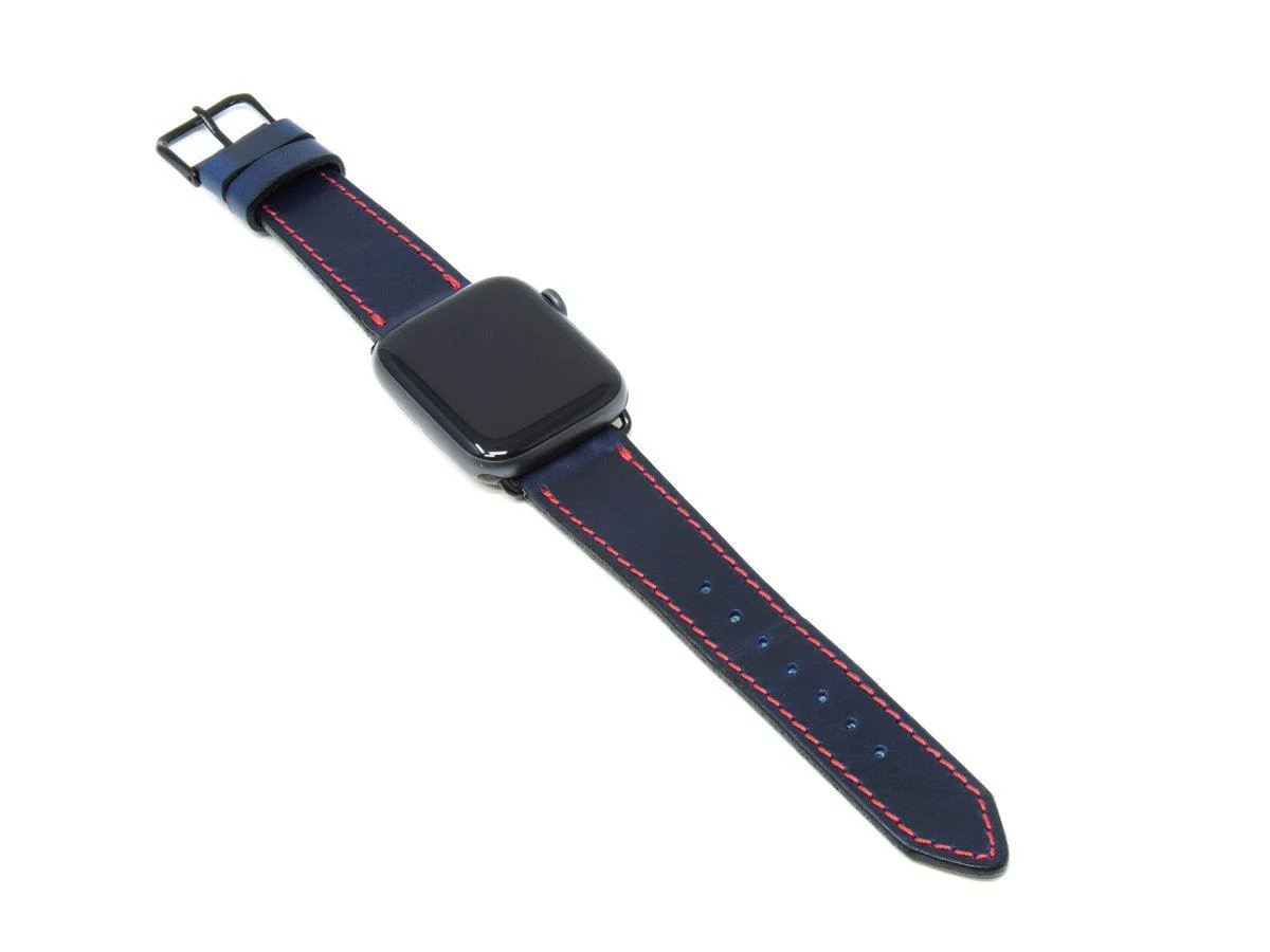 Milwaukee Leather Apple Watch Band - Blue - Image 5