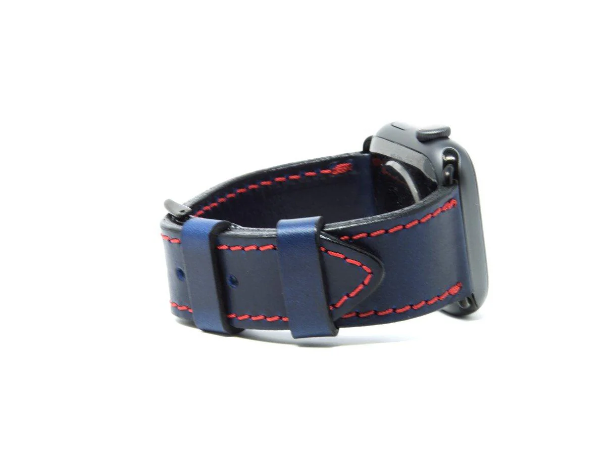 Milwaukee Leather Apple Watch Band - Blue - Image 6