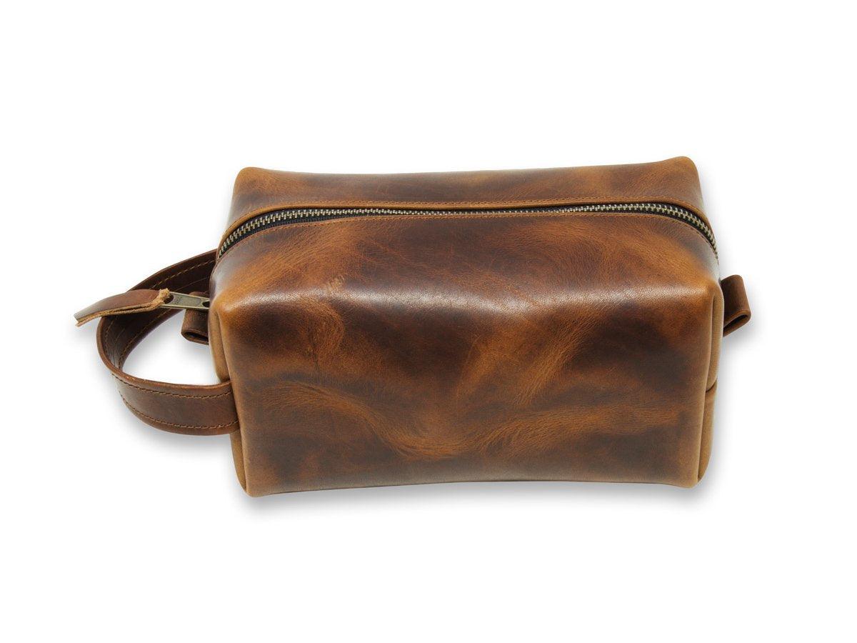 Milwaukee Leather Dopp Kit with Handle - Chestnut - Image 3