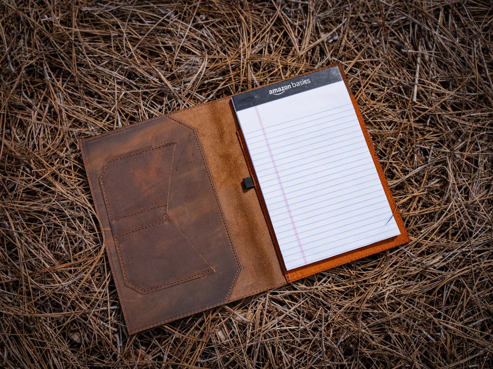 Crazy Horse Leather Padfolio Traditional - Brown - Image 6