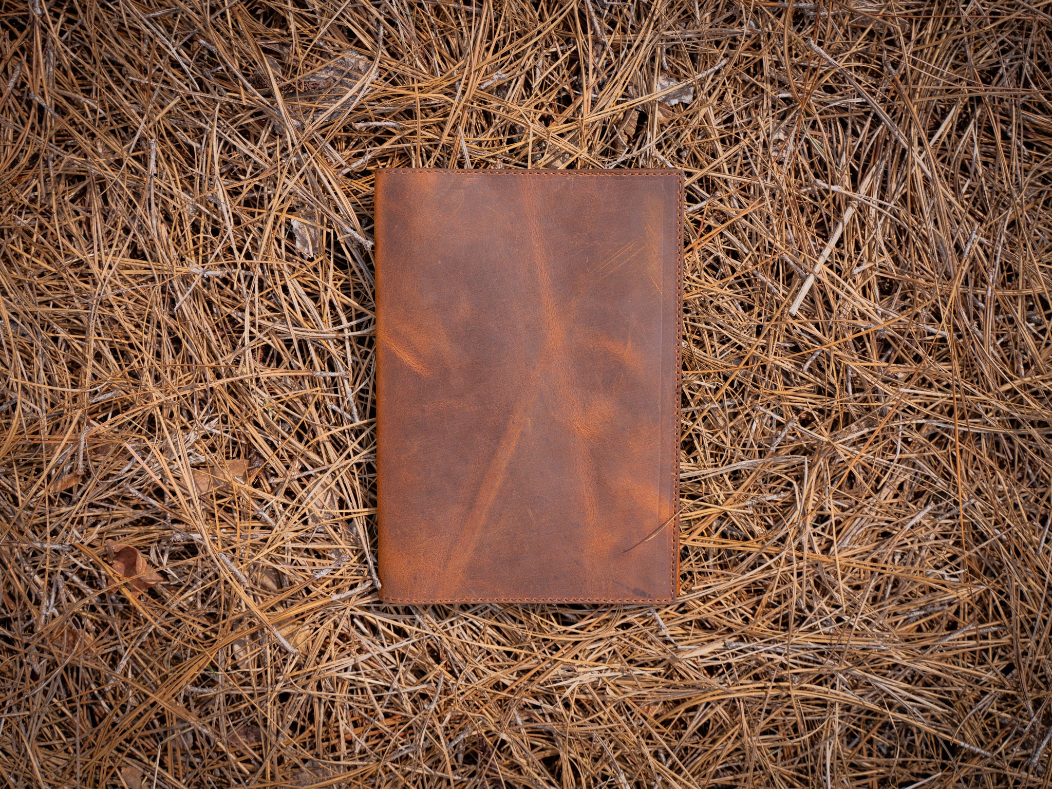 Crazy Horse Leather Padfolio Traditional - Brown - Image 7