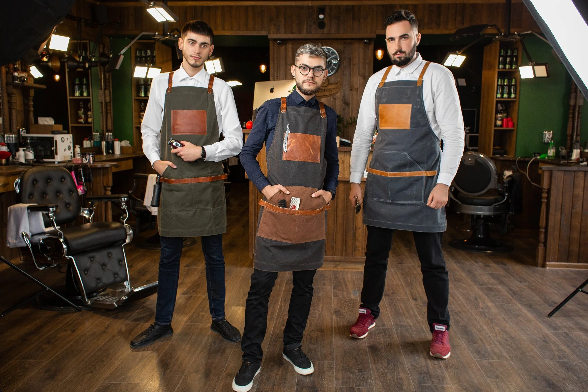 Waxed Canvas and Leather Apron - Dark Chocolate - Image 10